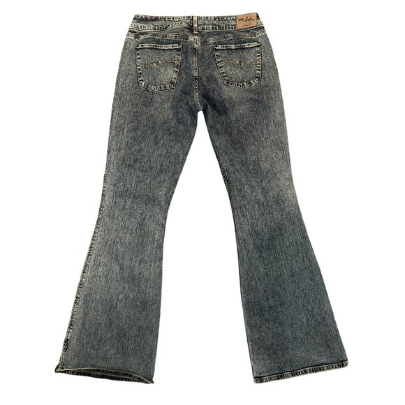 Silver Jeans Matrix Womens 32 35 Wide Leg Stone Wash Embroidered Stretch Blue - Picture 5 of 8